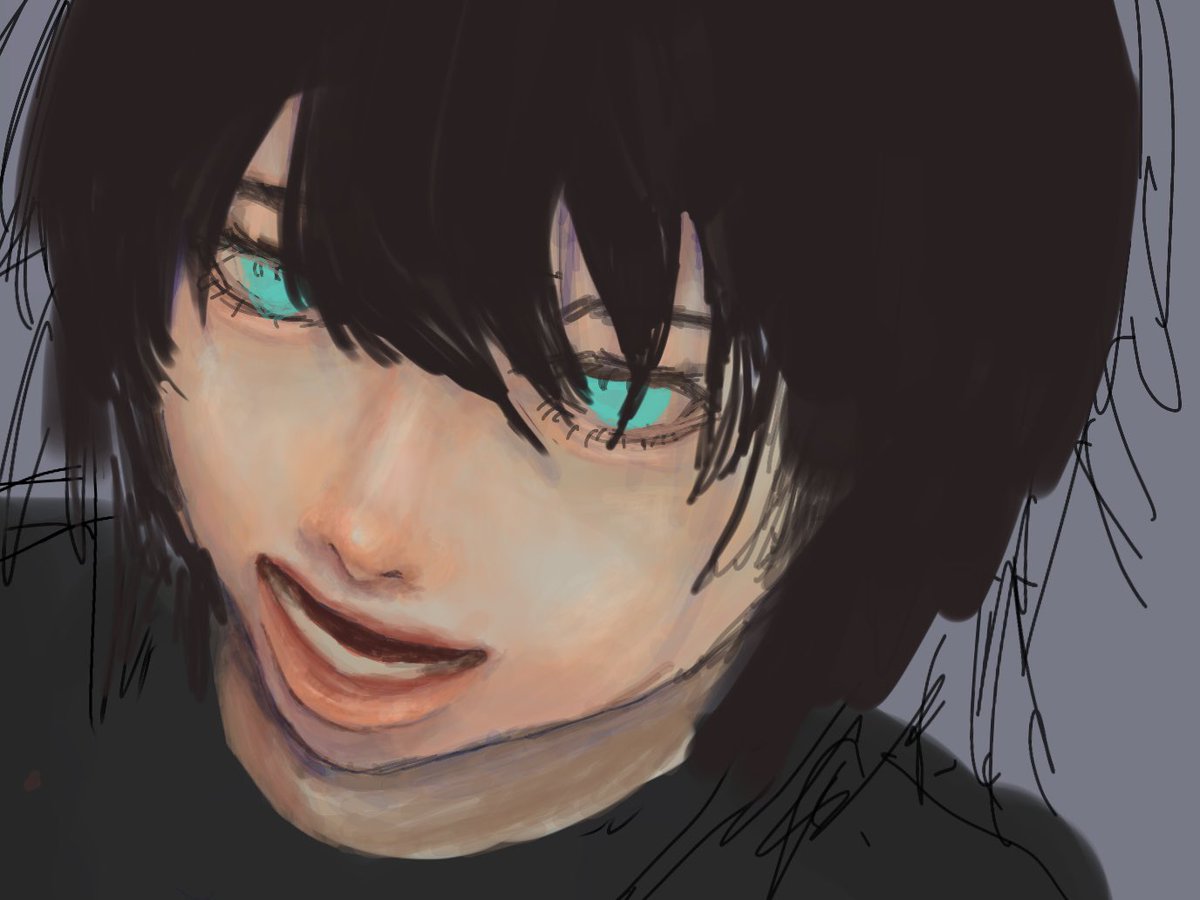 一生描いてるイラスト、顔だけすすんでる