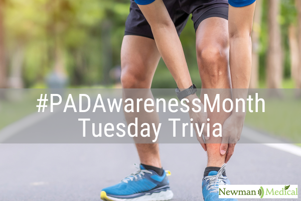 🌟Join us for Tuesday Trivia in honor of #PADAwarenessMonth! If you've felt discomfort in your legs while walking, there's a reason behind it. Can you explain why this happens and how recognizing it early can benefit your health? Learn more about PAD here: bit.ly/3EvJIII
