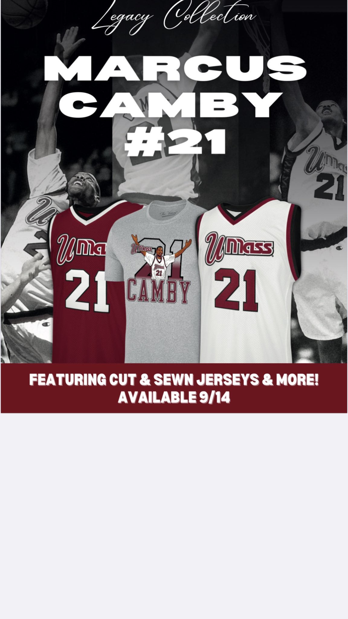 Marcus Camby with undershirt at UMass