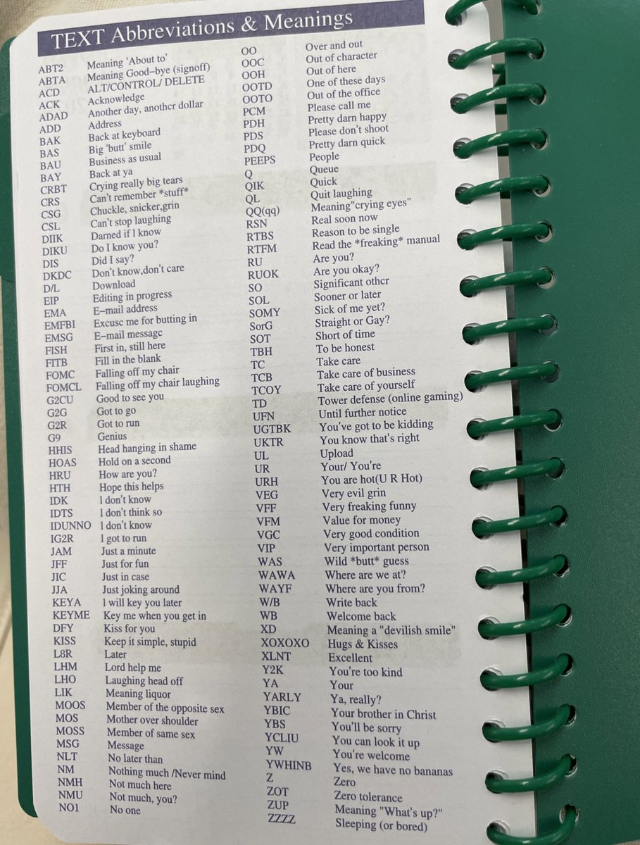 _megfitzgerald_'s tweet photo. Need everyone to read the text abbreviations that are provided in the $1.50 planner that I bought from the Dollarama https://t.co/ZZx5leLZRa
