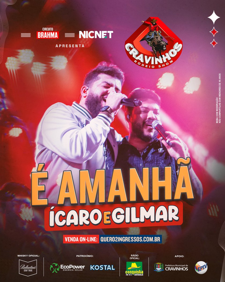 violashow's tweet photo. Tá chegando a hora!!!

É amanhã, início do Cravinhos Rodeio Show 2023 🤠💥

Super show com @icaroegilmar

Garanta já seu ingresso ou passaporte
https://t.co/OZnwOH3hyu https://t.co/GkO0nQpcDQ