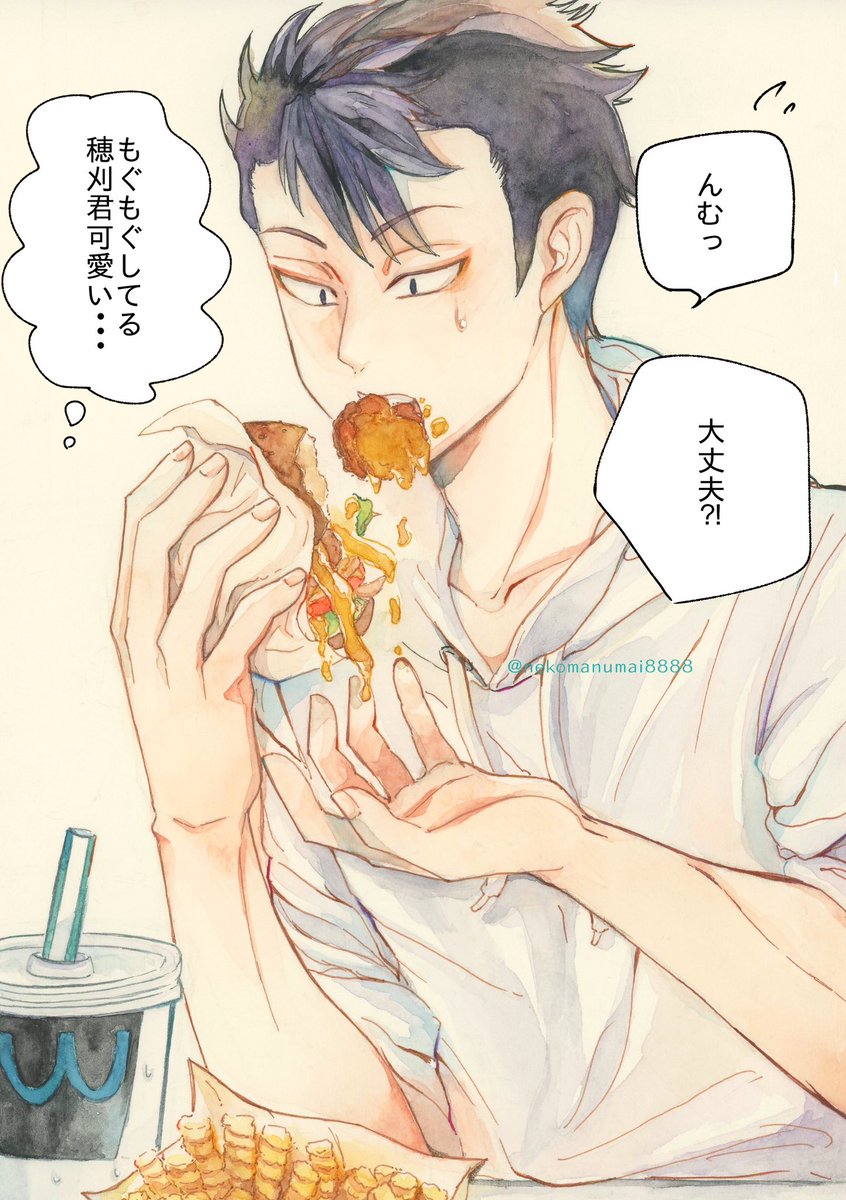 フォロワーさんの推しが描きたい💕
ほかり君！✨お待たせしました🙇‍♀️✨
2枚目は #wtプラス
「来たか...からあげ🍔の時代が」