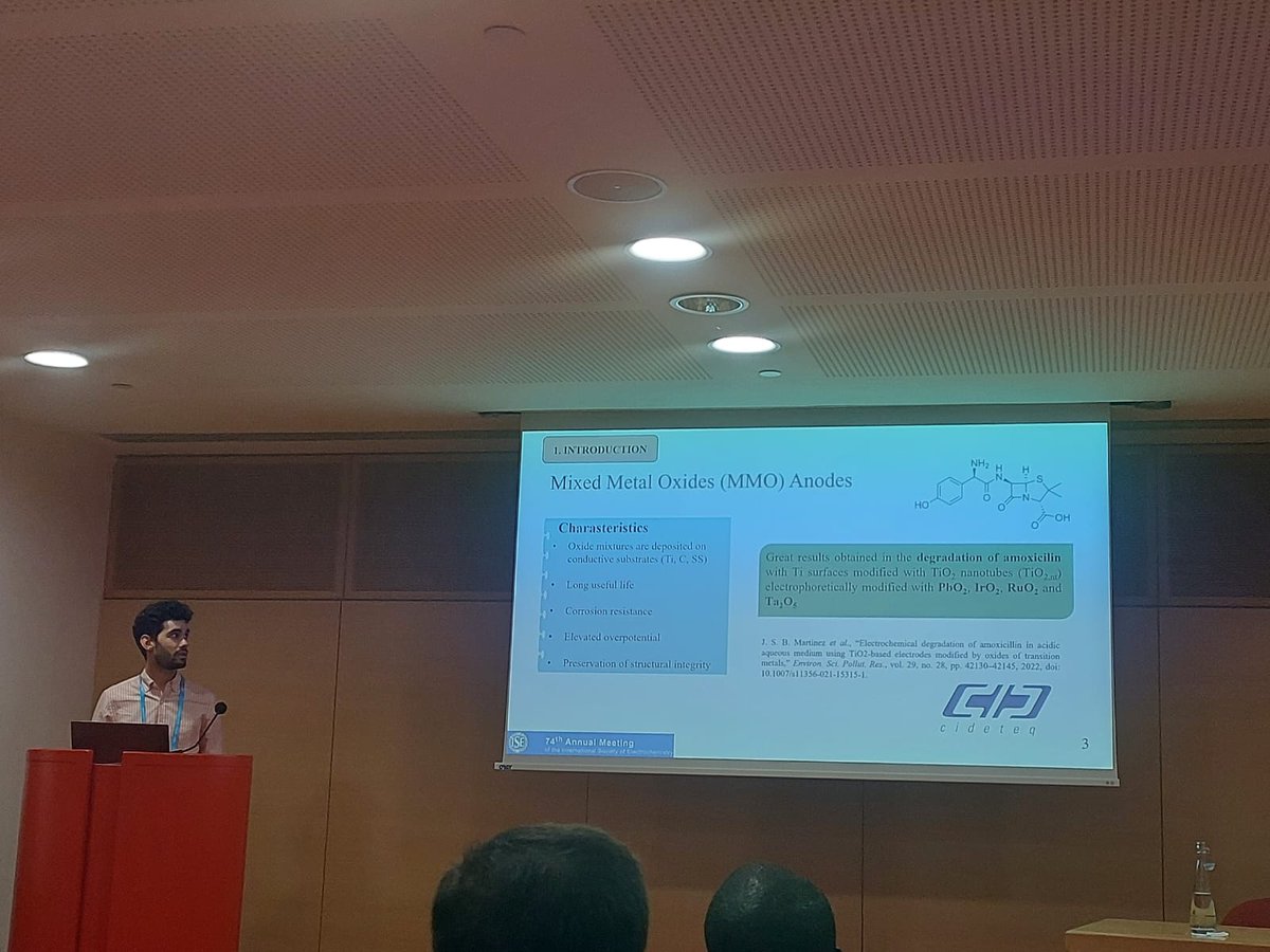 earthgroup_uclm's tweet photo. Presentación de nuestro compañero Álvaro Ramírez (@ramii_8) en el 74th Annual Meeting of the International Society of Electrochemistry que está teniendo lugar en Lyon entre los días 3 y 8 de Septiembre.

@IngQuimicaUCLM @FCTQ_uclm https://t.co/EN2RQg6Bcs
