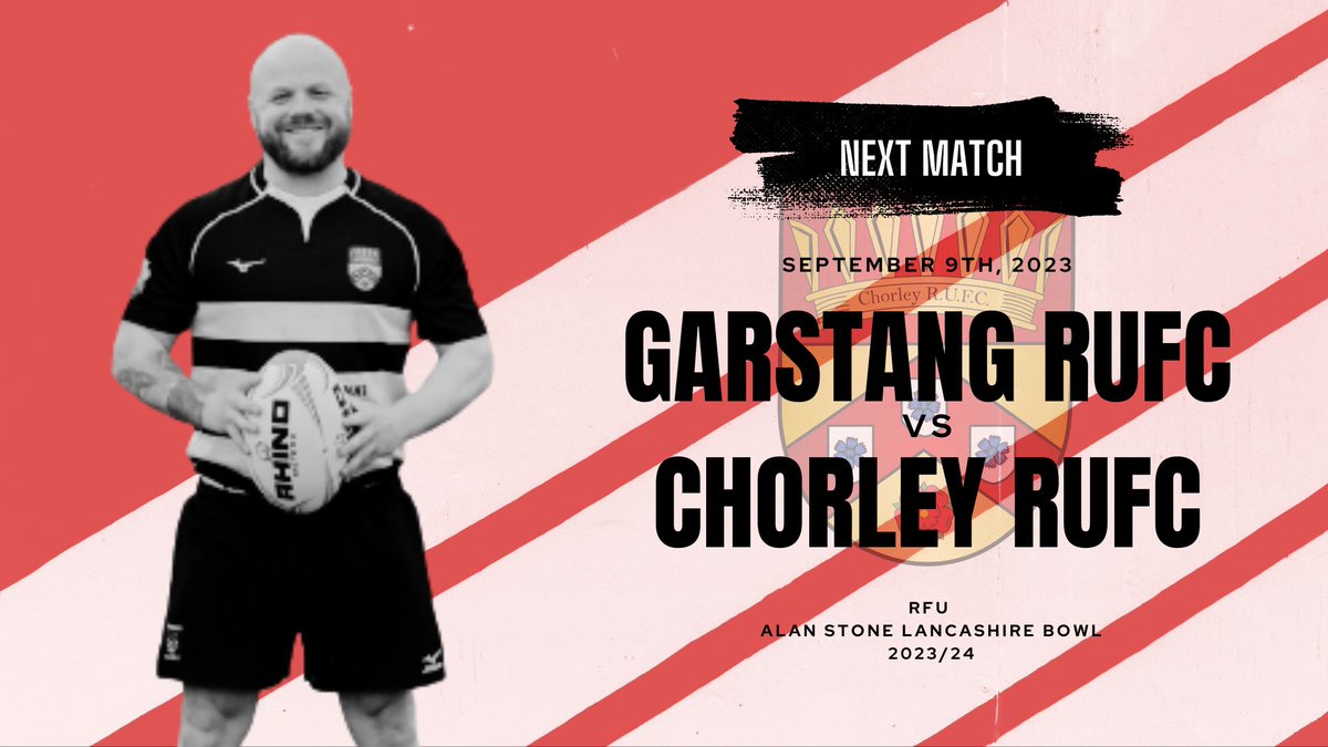 Cup 1/4 final this Saturday. 
Chorley RUFC V Garstang RUFC. 
Kick off 3pm - game to be played at Grasshopper’s