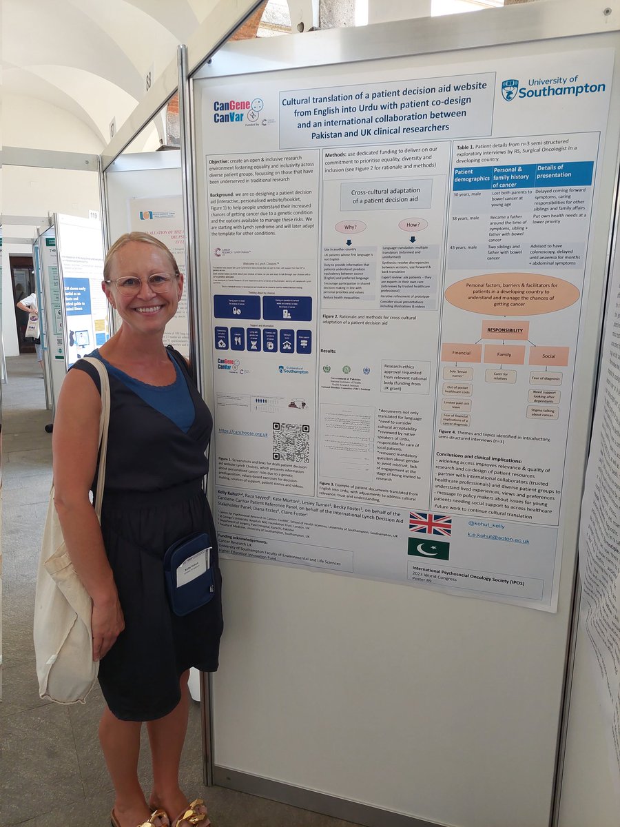 #ipos2023 partnered with Dr Sayyed in Pakistan to explore barriers & facilitators to bowel screening and presenting earlier with cancer symptoms for cultural translation of patient decision aid 
Thanks @CanGeneCanVar @unisouthampton
More when @RazaSayyed12 presents at @EHTGtweets