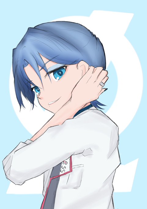 ReGLOSSデビュー配信前に全員描きたい。今日は青くん。(ミスってたのであげ直し)#青ペン 