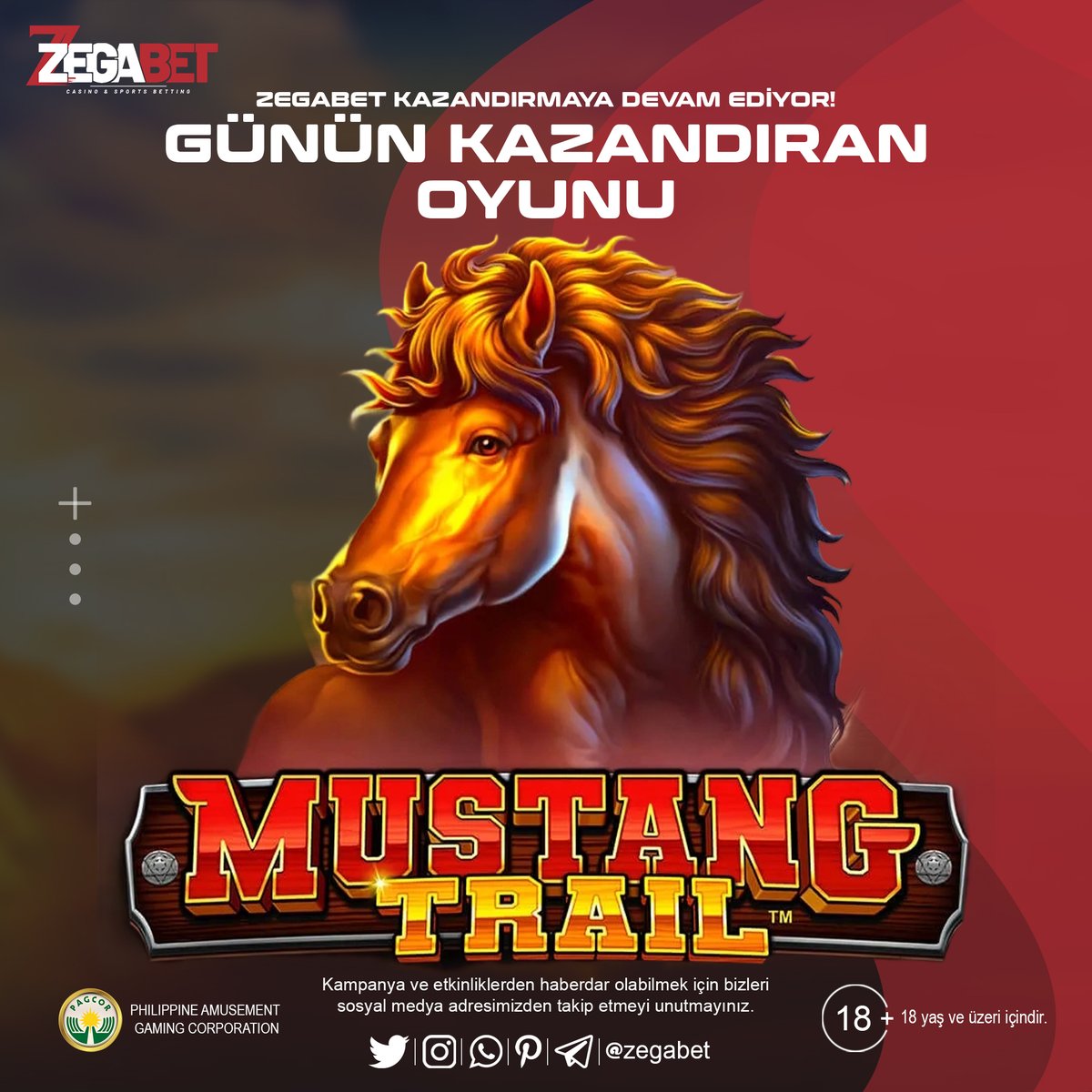 zegabet's tweet photo. 💰At hızlı koşar, #ZegaBet #Casino yakalar! Mustang Trail ile kazanma fırsatını kaçırma!

🤑Kazançtan çılgına döneceğin dakikalar seni bekliyor! https://t.co/bV6FDXWRh3