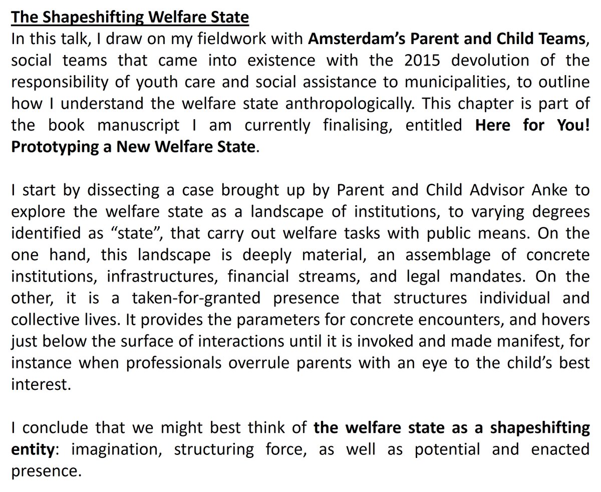 UtrechtAnthro's tweet photo. Next week, we welcome ANOUK DE KONING (of @LeidenU ) for a talk on "The Shapeshifting Welfare State", on an #anthropological approach to the #Dutch #welfarestate. All are warmly invited to Anouk's talk and discussion afterwards (11 Sept, 15:30 - 17:00, BOL1.082) https://t.co/wWQqMdpX4p