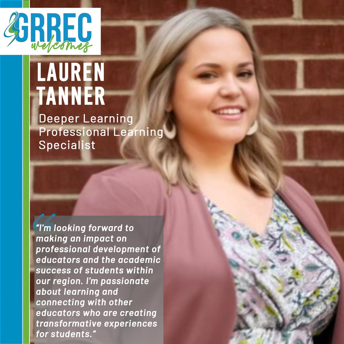 GRREC 𝓌𝑒𝓁𝒸𝑜𝓂𝑒𝓈 Lauren Tanner as a new 𝘿𝙚𝙚𝙥𝙚𝙧 𝙇𝙚𝙖𝙧𝙣𝙞𝙣𝙜 𝙋𝙧𝙤𝙛𝙚𝙨𝙨𝙞𝙤𝙣𝙖𝙡 𝙇𝙚𝙖𝙧𝙣𝙞𝙣𝙜 𝙎𝙥𝙚𝙘𝙞𝙖𝙡𝙞𝙨𝙩.