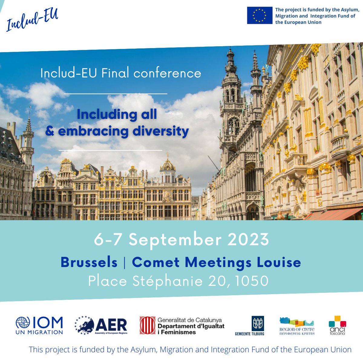 IOMspain's tweet photo. ¿No estás en Bruselas pero quieres participar en la conferencia final de #IncludEU? 

Diversos ponentes dialogan sobre la inclusión de la población migrante a través de buenas prácticas.

No hay problema: ¡puedes seguir nuestra transmisión en vivo aquí! 👉 https://t.co/LprpfdBvJZ https://t.co/SxiUrUMcFj
