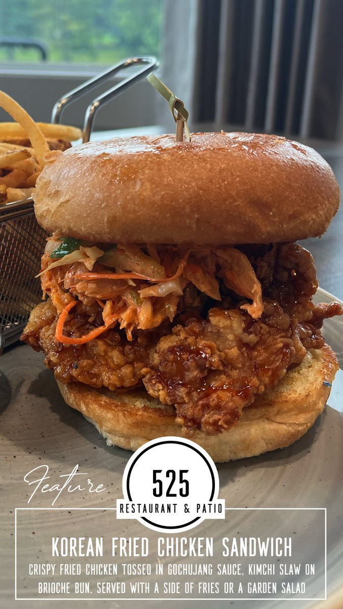 woodsidegc's tweet photo. Join us this week for lunch or dinner and try the Korean Fried Chicken Sandwich features - in a word - YUM! #NeverLayUp #WoodsideGC #Airdrie #Alberta https://t.co/gtU5jikYfk