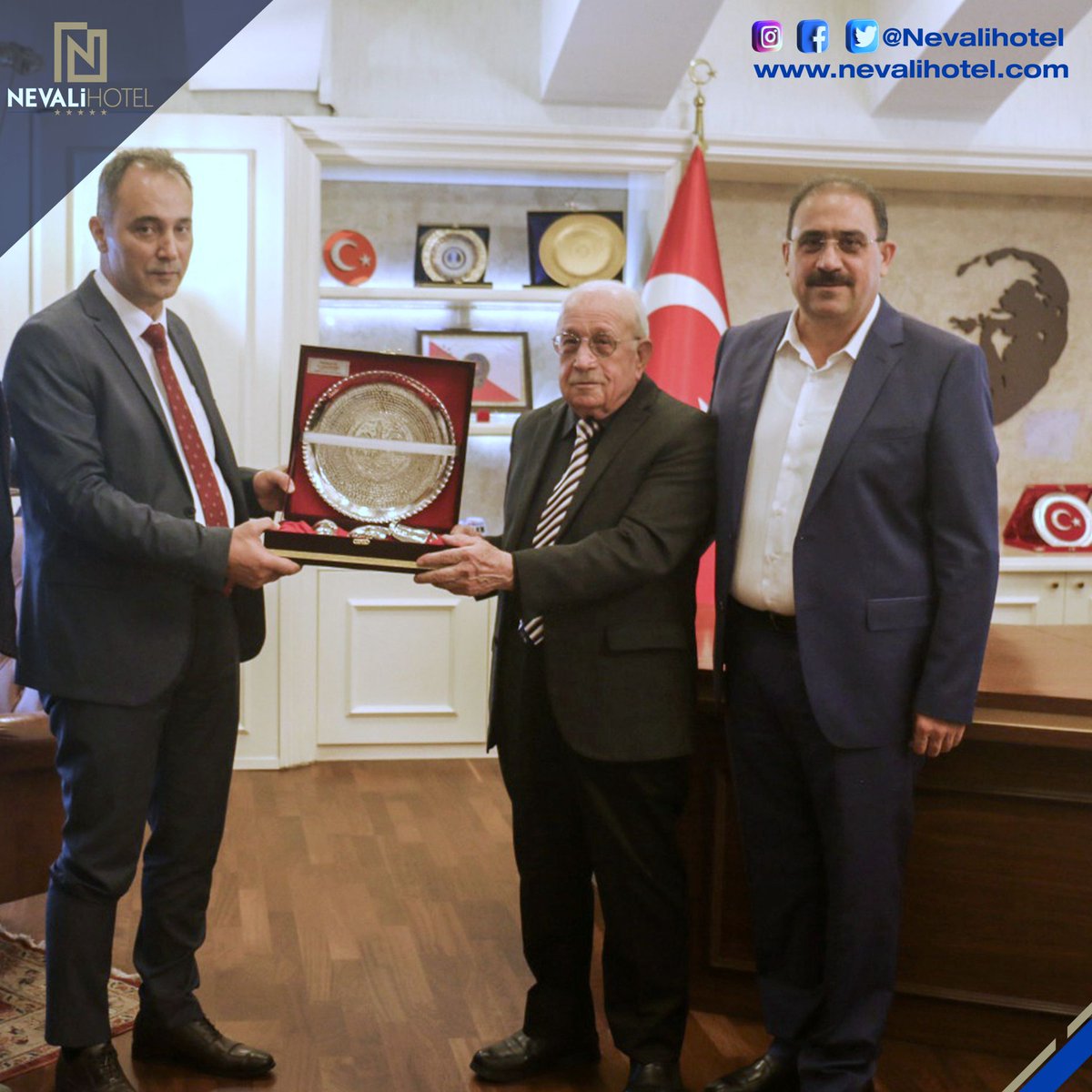Nevali Hotel Yönetim Kurulu Olarak İl Emniyet Müdürümüz Sn. Erdem Bildirici Beyefendiyi Makamında Ziyaret Ettik. Nazik Misafirperverlikleri için Teşekkür Ederiz.
