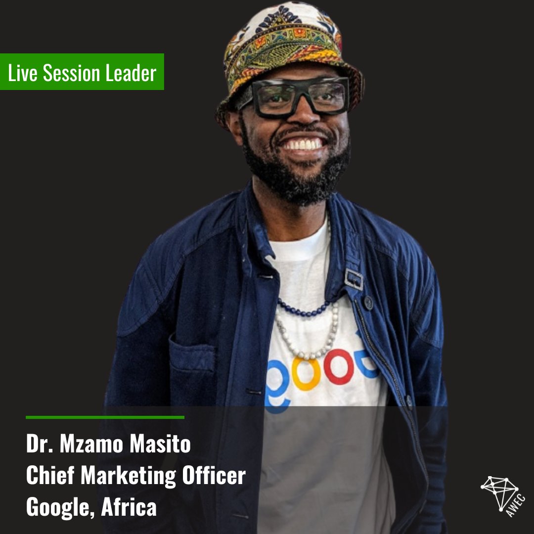WeAreAWEC's tweet photo. Don't hide behind a humility that undersells you!

This Wednesday, Our September Live Session is on 'The Art &amp; Science of Marketing and will be led by Dr. @mzamomasito, Google's CMO for Africa.

Share your marketing challenges, and stay tuned for insights.

 #AWECLiveSession https://t.co/VvACbEeTKy