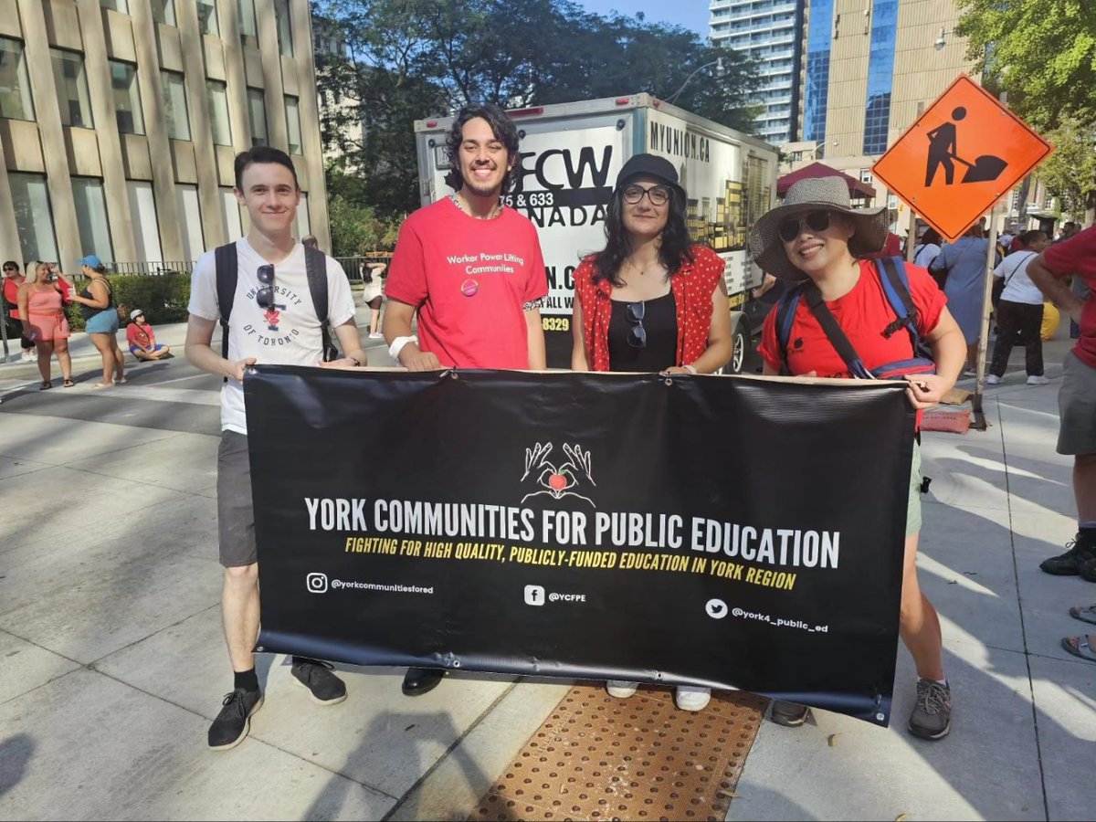 Thank you to everyone who joined us in marching for Labour Day!💪 Yesterday, YCFPE proudly stood with dedicated education unions and workes advocating for improved publicly funded education. Special thanks to the Toronto York Region Labour Council for hosting! 🌟🙌