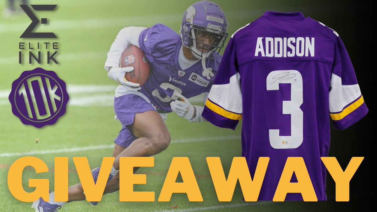 🚨SIGNED JORDAN ADDISON JERSEY GIVEAWAY 🚨

The Vikings are BACK this Sunday,  so we are partnering with <a href="/EIMinnesota/">Elite Ink</a> to giveaway a signed Jordan Addison jersey. To enter:

- RETWEET this tweet
- Follow <a href="/EIMinnesota/">Elite Ink</a> 
- Follow <a href="/StateofSkol10k/">State of Skol</a> 
- Follow us (@10k_takes)
