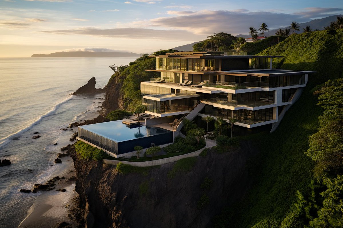 SuperDwell's tweet image. Modern Oasis: Cliffside Sunset Splendor in the Tropics 

#ai #aiinteriordesigner #aiinteriordesign #interiordesign #interiors #architecture #artificialintelligence #interiordesigner #aiarchitecturedesign #aidesigns