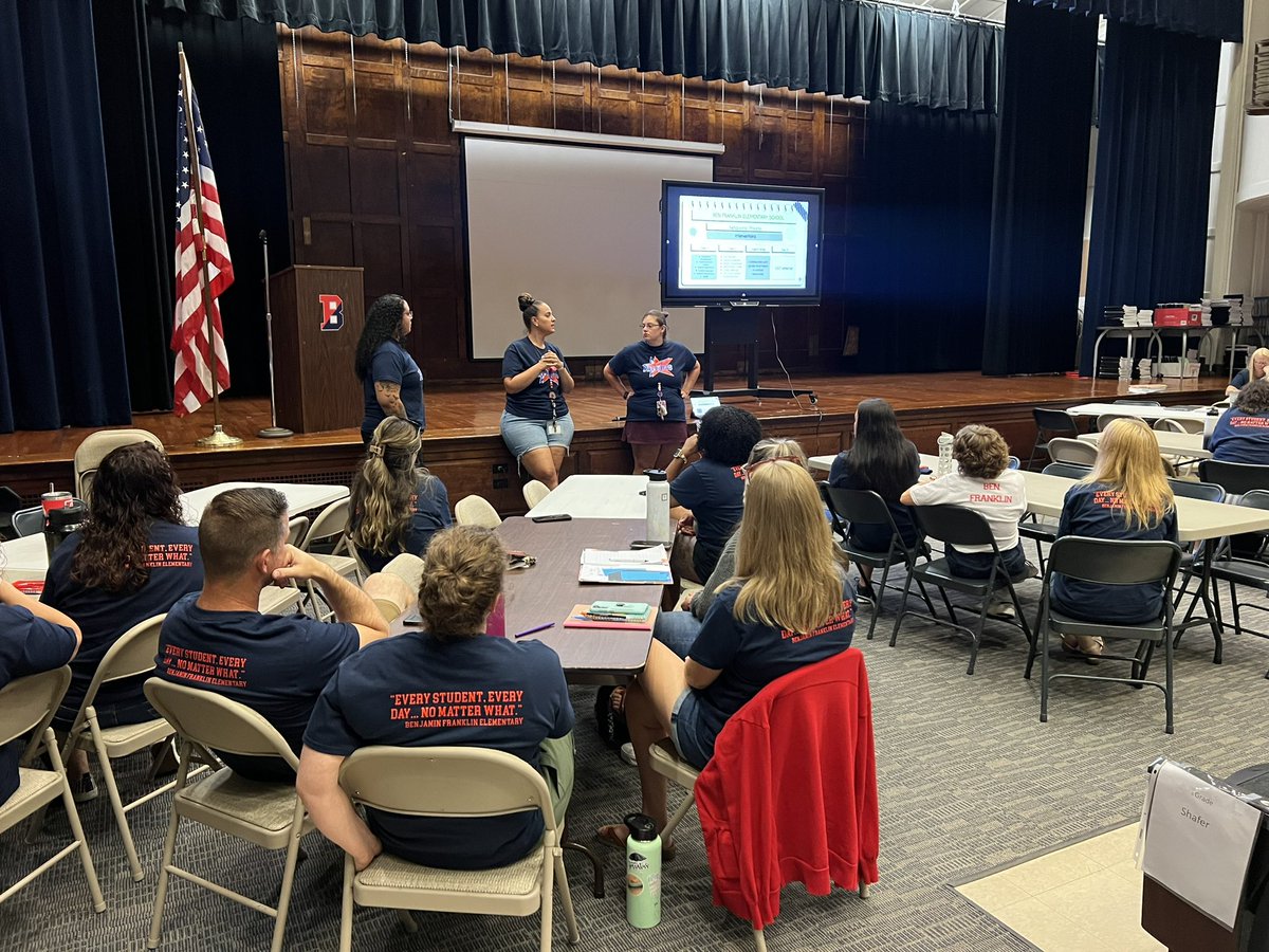 Shoutout to our #PBIS team for crushing the opening day presentation. #WeAreBenFranklin #BPatriotProud