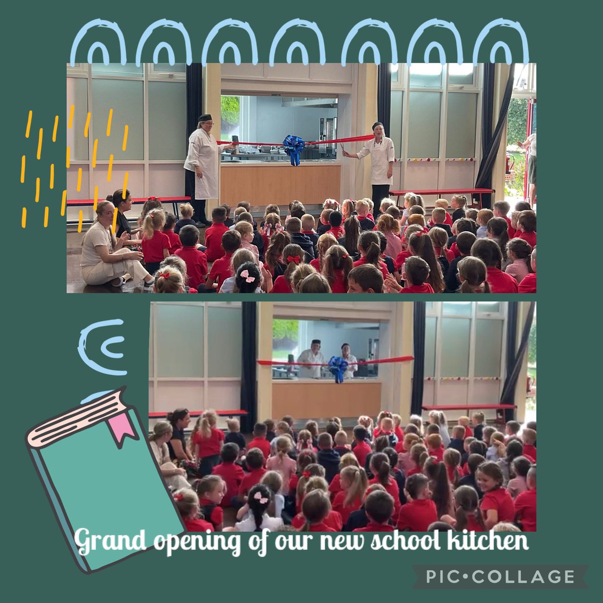 An exciting first day back for the children with the grand opening of our new kitchen by Angela &amp; Diane! Well done to our fabulous catering team for getting it all up and running 😊