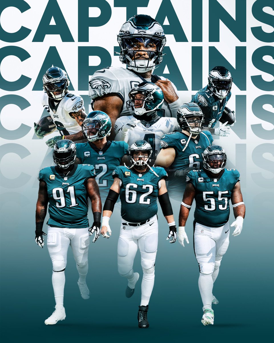 Eagles's tweet image. Leading the way 

⭐️ @JalenHurts 
⭐️ @bigplay24slay 
⭐️ @jake_elliott22 
⭐️ @DeVontaSmith_6
⭐️ @1kalwaysopen_
⭐️ @brandongraham55
⭐️ @JasonKelce 
⭐️ @LaneJohnson65 
⭐️ @fcoxx_91 

#FlyEaglesFly
