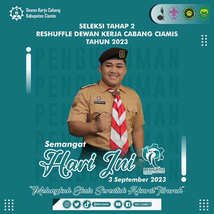 dkcciamis's tweet photo. [latepost] 

Selamat mengikuti seleksi tahap II kakak-kakak. kakak Selamat berjuang dan mari tuntaskan ✨ https://t.co/94ziVTQcsq