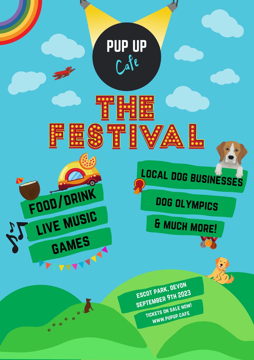 A first for Escot Estate! We're welcoming the Pup Up Cafe to the park on Saturday 9th Sept. Lots to do so check out their website for info and tickets: pupup.cafe/event/pup-up-c…