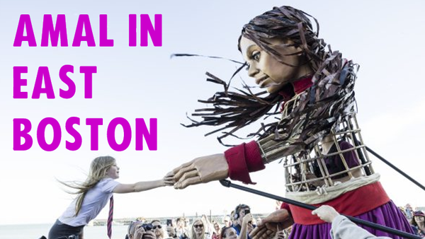 XRBoston's tweet photo. Join XR Boston and @studentsrebuild this Friday September 8 to welcome Little Amal in East Boston! We'll make art together, then Amal will befriend local displaced species. #AmalWalksAcrossAmerica @WalkWithAmal Details &amp; RSVP to volunteer here: https://t.co/pTvQ2KvaHa https://t.co/wHuyb92Nq6