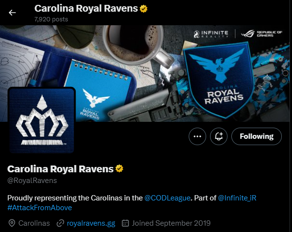 PescaroDB's tweet photo. Brand new look for the Carolina Royal Ravens. It appears the "Royal Ravens" brand will remain in place https://t.co/Y5Qo6U7g3c