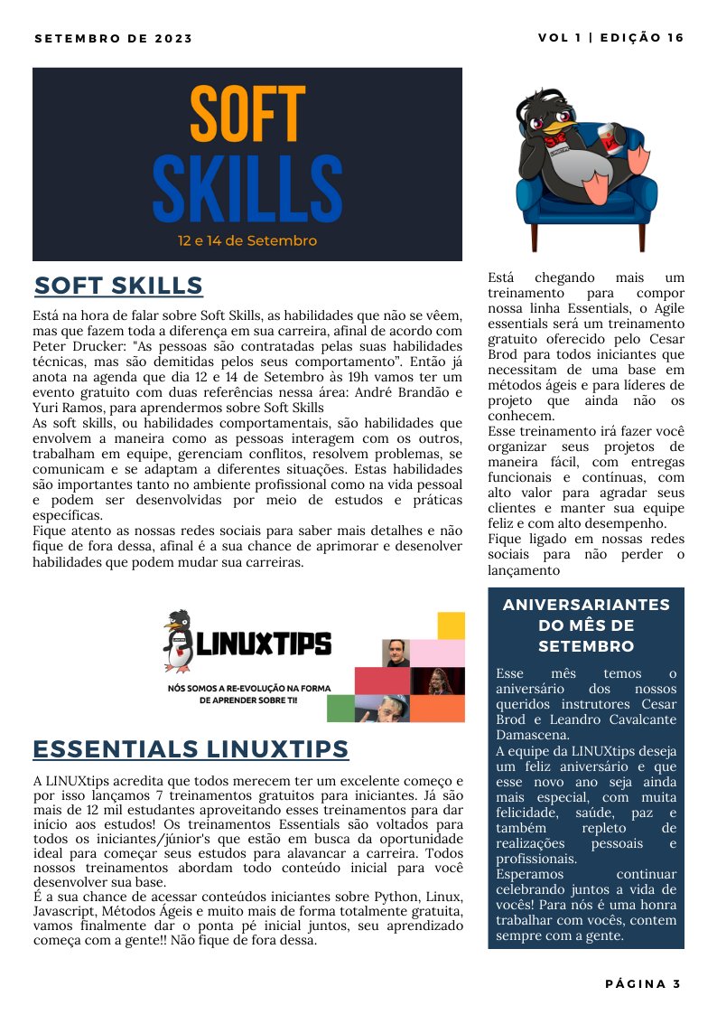 LINUXtipsBR's tweet photo. A mais recente Newsletter LINUXtips está no ar! Confira as últimas novidades sobre PEIE, Novo livro Scrum, o evento Soft Skills e os DevOpsDays Salvador. Não fique de fora, leia agora! 🚀 #Linuxtips #PEIE #Scrum #SoftSkills #DevOpsDays" https://t.co/nLyH5mkS63