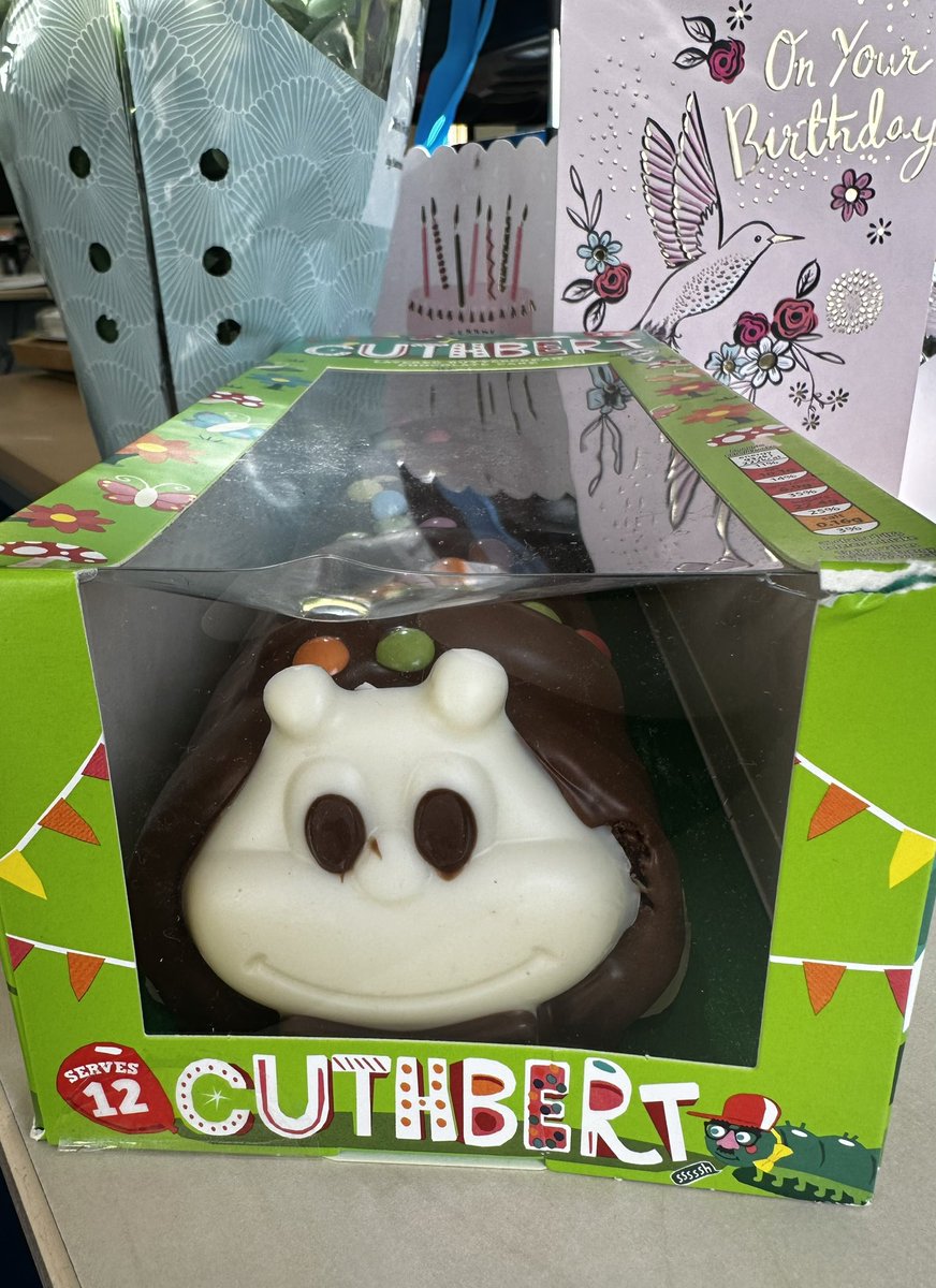 Librarylass11's tweet image. How many days is an acceptable number for 2 work colleagues to eat Cuthbert in? @AldiUK