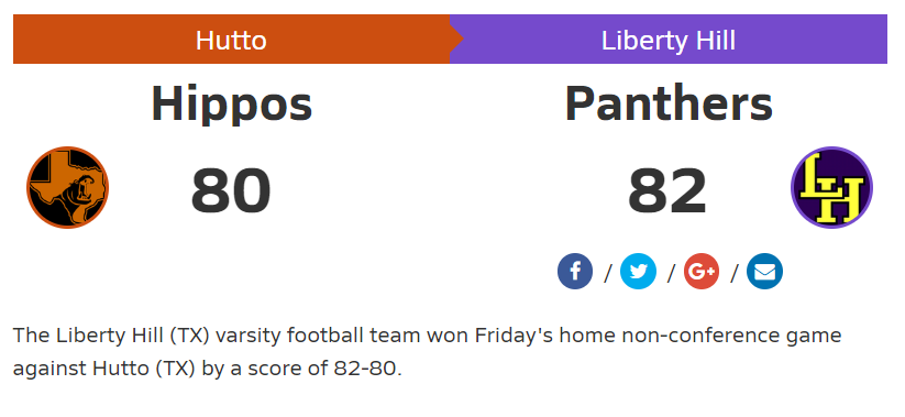 SickosCommittee's tweet photo. If you'll permit me, I'd like to talk about this non-overtime Texas HS football game that we briefly covered on Friday. 

Liberty Hill 82 - Hutto 80. https://t.co/uXin9OvrET