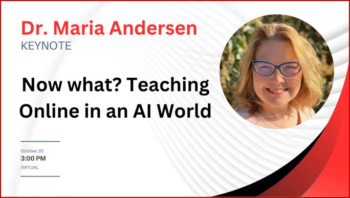 ncccadl's tweet photo. The NC3ADL Executive Board is excited to announce our keynote speaker for the 2023 Distance Learning: A New Wave virtual conference.

Join us Oct.18-20 as Dr. Andersen presents on the topic “Now What? Teaching Online in an AI World”. 

Register here: https://t.co/8hjYhIZYUm https://t.co/3KWYaKOQha