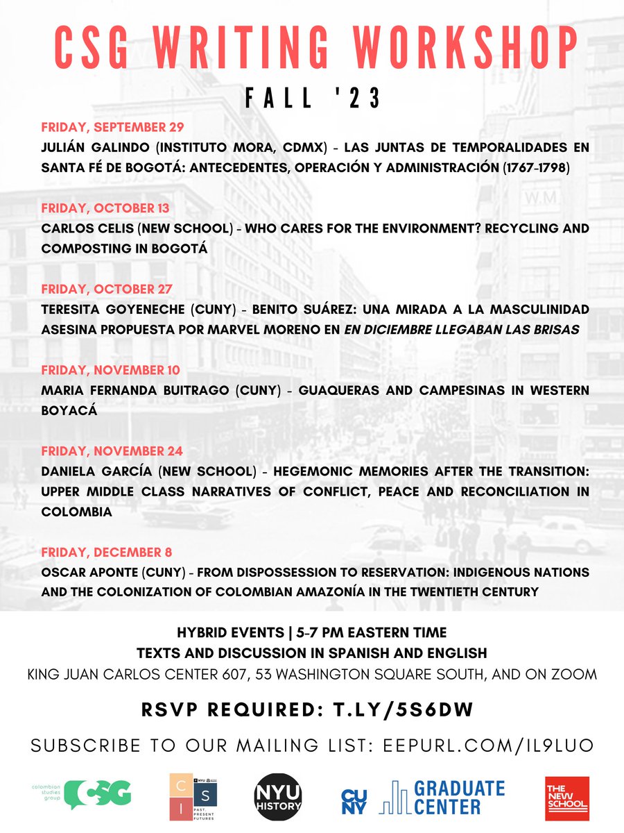 Excited to share our program for the fall! Please don't hesitate to get in touch with us if you're interested in any of the sessions!