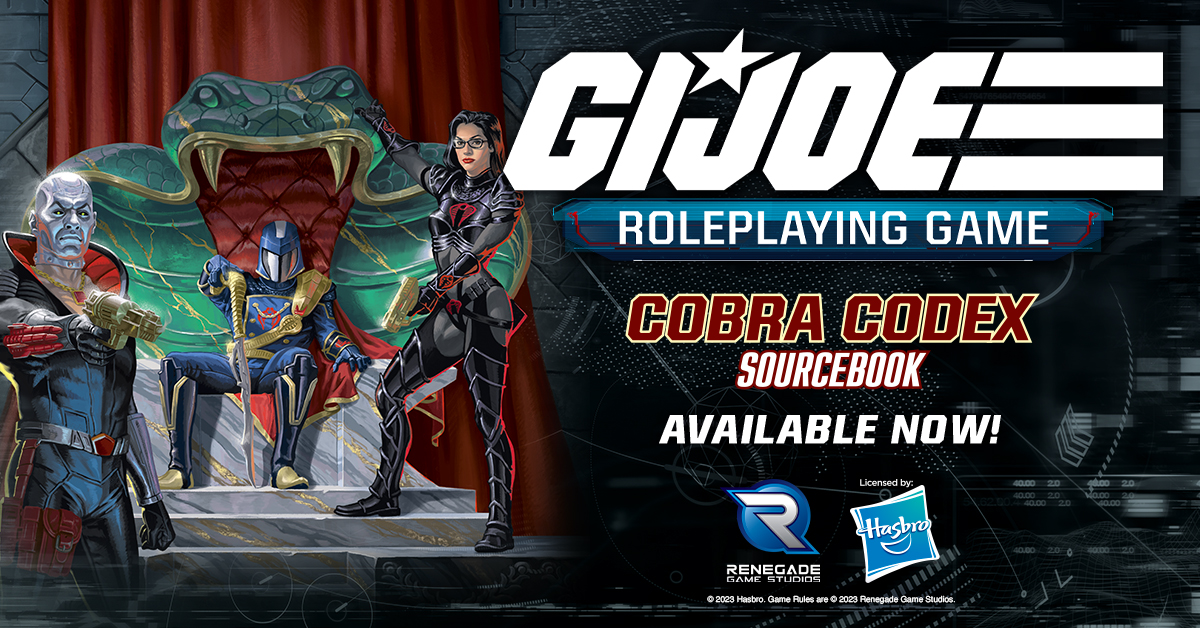 The G.I. JOE Roleplaying Game Cobra Codex is AVAILABLE NOW! 🎉 Do you have what it takes to take over the world? 🐍

Order Here 👉 brnw.ch/21wCi8Q