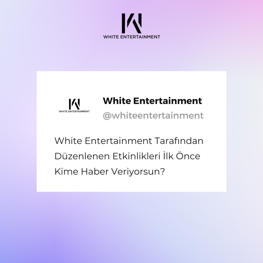 WhiteOrganisat's tweet photo. Sizler için etkinlik düzenlerken yaşadığımız heyecanı her daim sizinle paylaşıyoruz. Peki, etkinlik duyurumuzun ardından siz sevincinizi ilk önce kiminle paylaşıyorsunuz?
#whiteentertainment #kpop #eğlence #plan #weetkinlik #weactivity #etkinlik https://t.co/jGjo9dCLEv