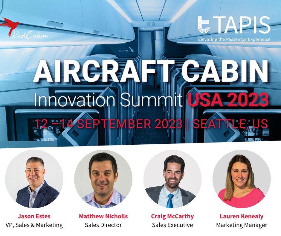 tapiscorp's tweet photo. We're excited and honored to have our Sales Director, Matthew Nicholls, as the co-host with Anthony Harcup from @TEAGUE1926. In addition to being a co-host, Matthew will always be hosting an amazing panel.
#RedCabinLive2023 #ACISSummit #aircraftinterior #innovation #avgeek https://t.co/pLpNvtvAoz