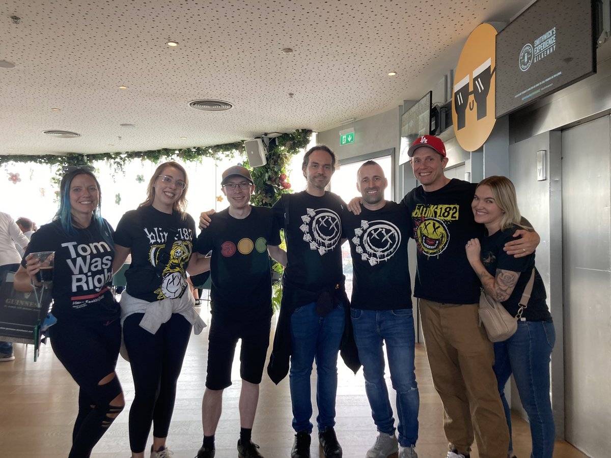 Hey <a href="/blink182/">blink-182</a> we are here in Dublin, WHERE ARE YOUUUUU <a href="/travisbarker/">Travis Barker</a> <a href="/markhoppus/">mark hoppus</a> <a href="/tomdelonge/">Tom DeLonge</a>