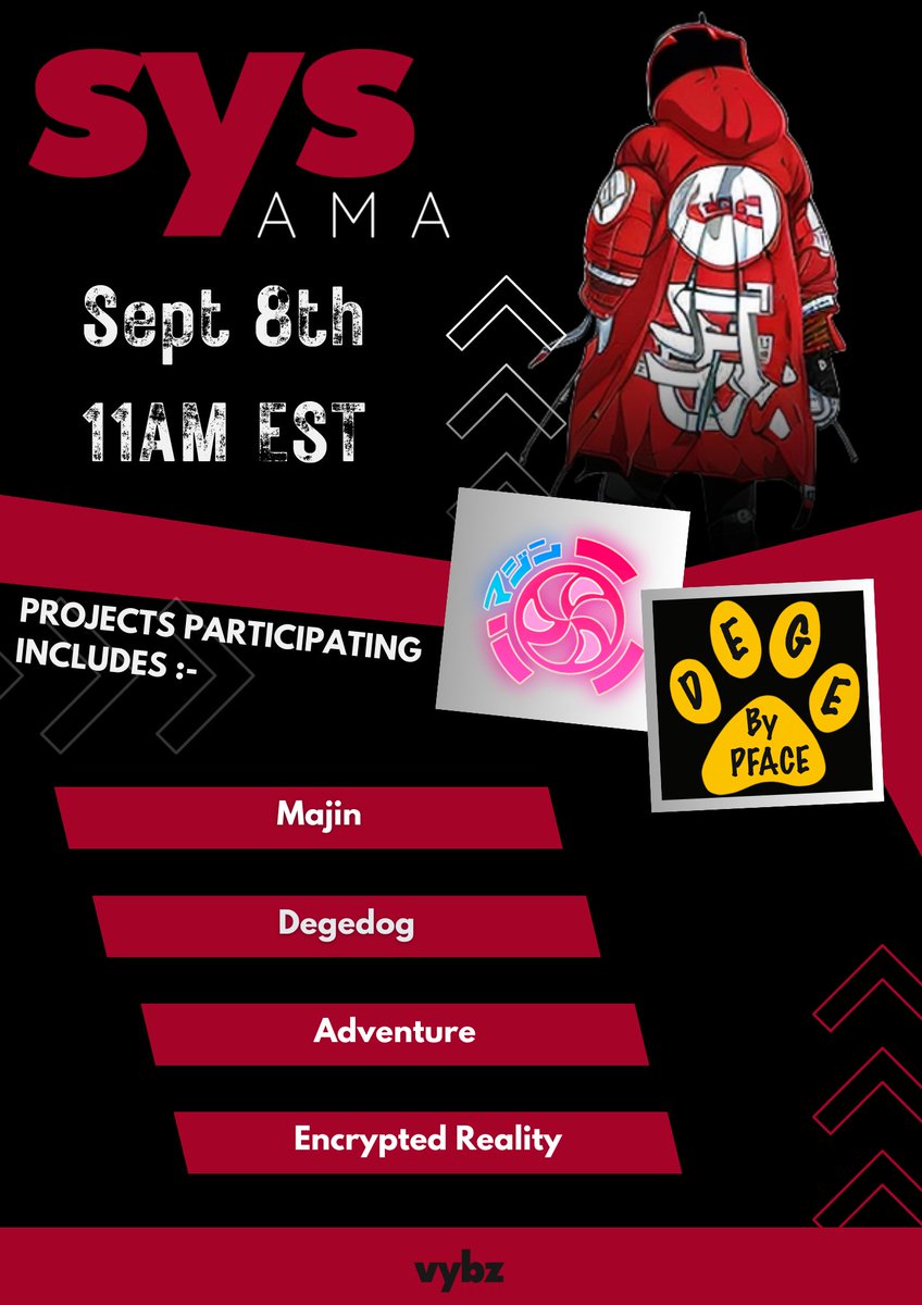 Vybz_Gr's tweet image. The thing you are looking forward to the most on those fridays...

Set your reminders, its time to have a blast with:

@0xmajin_ 

@DEGEDOG 

@EncryptReality 

@Web3Adventure