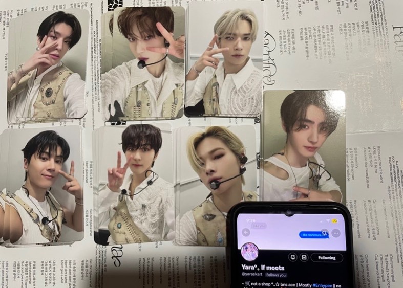 🐥 — #yaravrssales — 🐥
Wts Lfb Enhypen Kpopmerch Darkblood Luckydraw r2  Heeseung Jungwon Jay Jake Sunghoon Sunoo Ni-ki Set

⤷ Sfeta-Feta || Mid Sept-Early Oct
⤷ ₱3,900 set
⤷ Payo / Dop w ₱1k dp, 5days
⤷ Accepting Bulk orders &amp; Resellers

<NOT ALL IN>

Dm / Reply Mine