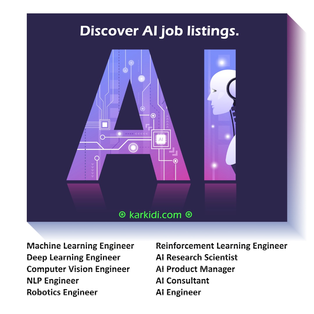 karkidi_com's tweet image. Discover AI job listings.
#MachineLearningEngineer #DeepLearningEngineer #ComputerVisionEngineer #NLPEngineer #RoboticsEngineer #ReinforcementLearningEngineer #AIResearchScientist #AIProductManager #AIConsultant #AIEngineer