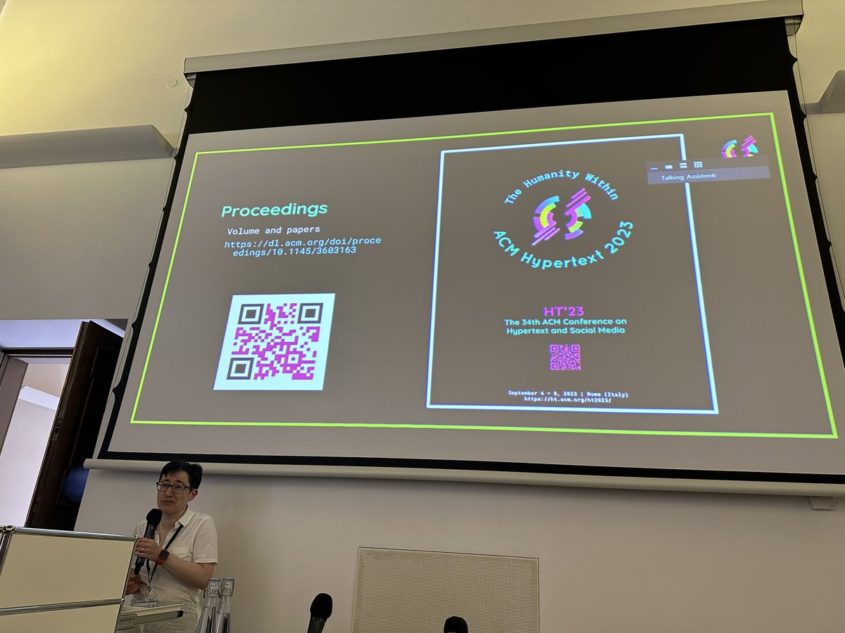 Dr. Sally Blackburn-Daniels (@drsallybd) on Twitter photo Hypertext Programme Chair <a href="/rhymesontheroad/">Dr Francesca Benatti rhymesontheroad@bsky.social</a> announces that proceedings from <a href="/ACMHT/">ACM Hypertext 2025</a> 2023 are now published! If you are not here in Rome, you can still read about the research being presented by scanning the QR code Hypertext Programme Chair <a href="/rhymesontheroad/">Dr Francesca Benatti rhymesontheroad@bsky.social</a> announces that proceedings from <a href="/ACMHT/">ACM Hypertext 2025</a> 2023 are now published! If you are not here in Rome, you can still read about the research being presented by scanning the QR code
