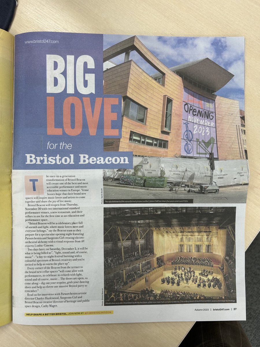 The team get stuck into the latest edition of @bristol247 📖 Featuring interviews with @cathymager and @charliehazlewoo ahead of our reopening on Thu 30 Nov 🙌