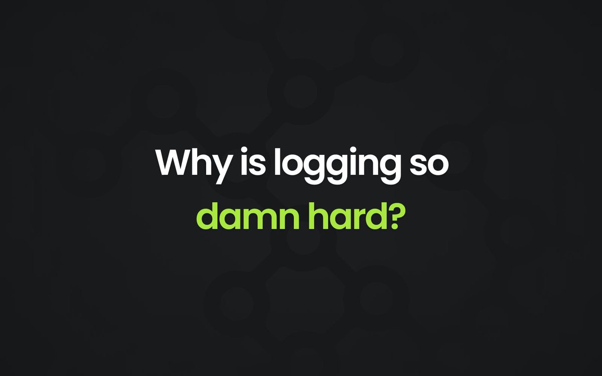 why is logging so damn hard?

my entire career has been about managing logs in one form or another

- huge log files that you cat and grep ✅
- elasticsearch clusters that make you wish you were a farmer ✅
- real-time o11y platform ✅

yet, after all, logs still suck
