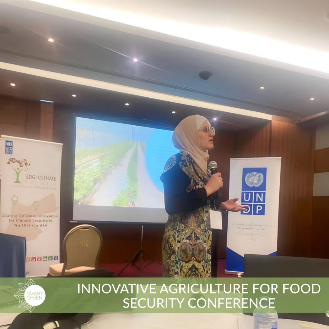 sg_agritech's tweet photo. Under the patronage of HRH Princess Basma Bint Ali, the First International Agriculture Technology Conference 'Innovative Agriculture for Food Security’ #IAFS was held. #SmartGreen discussed its #AgriTech during  the @UNDPJordan session 'Innovative #Water Solutions' 
 #ai #iot https://t.co/XrqfvENr21