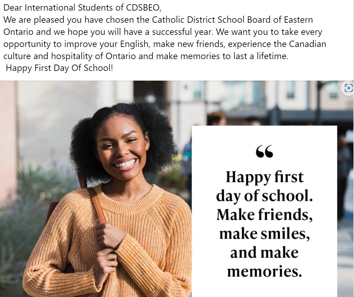 CDSBEO International Education tweet media