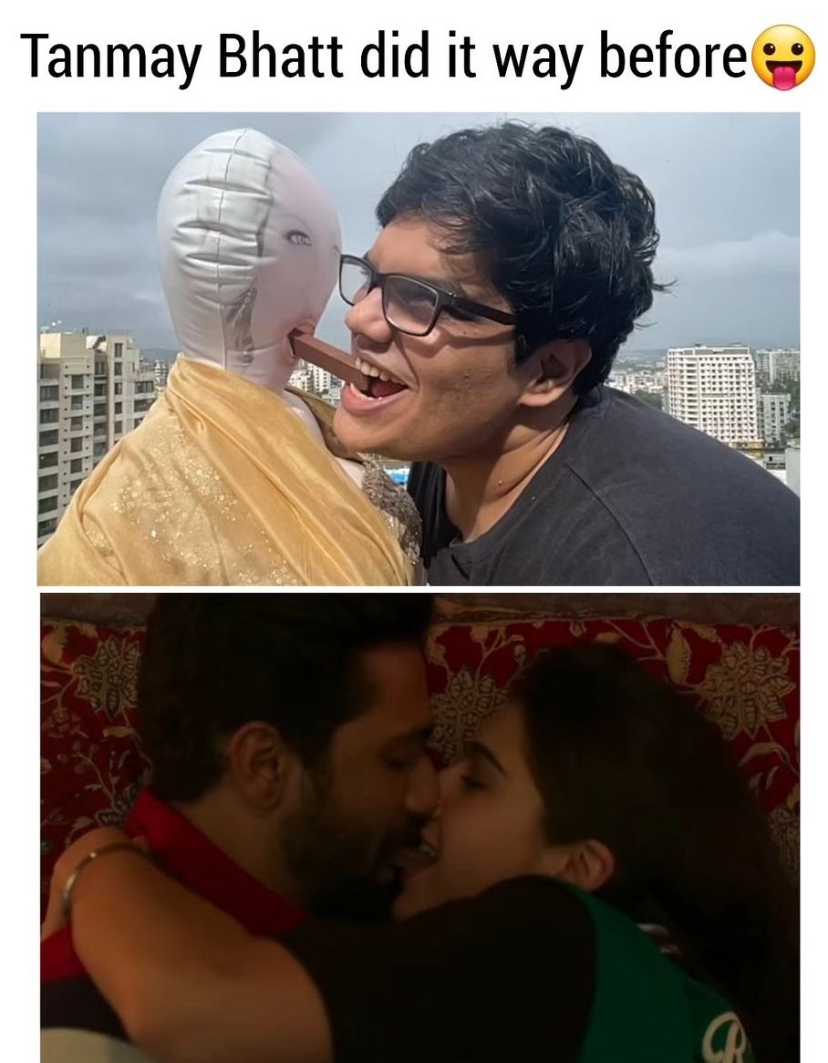 roasterthings's tweet photo. Tanmay Bhatt did it way before 😛😵‍💫
.
.
#tanmaybhatt #botarmy #oggang #revant #naveed #raghav #akash #kullu #vishal #tanmay #rohanjoshi #iQ00MemeNights https://t.co/PysAtD53JD
