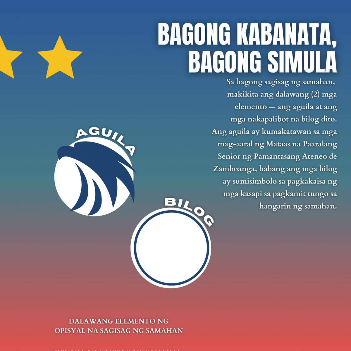ADZUSaFil's tweet photo. 'ANG KABULUHAN NG PAGBABAGO NG SAMAHAN' 💙🤍

Matapos ang matagumpay na paglunsad ng bagong opisyal na sagisag ng Samahang Filipino, sabay-sabay nating unawain pa lalo ang sinisimbolo ng mga elemento nito. https://t.co/lu5IR4FOYZ