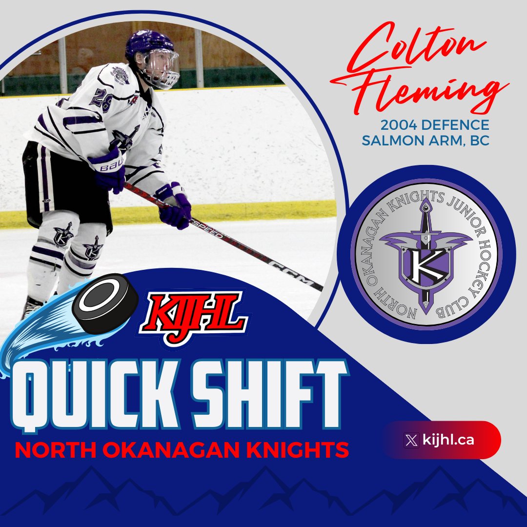 Next up on Quick Shift are the <a href="/NOKnights/">North Okanagan Knights</a>.
Read: ow.ly/F8Os50PHTJ7

#KIJHL #QuickShift