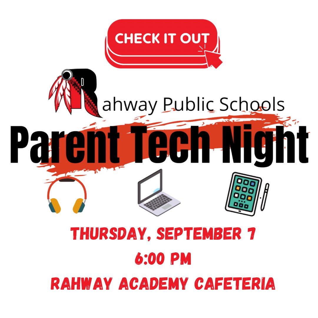 SusanDube1024's tweet photo. Please join us for Parent Tech Night at the Academy on Thursday, September 7th!
@RahwayCI @Rahway_Schools @tlynch_beer https://t.co/PLuBkhBdVq