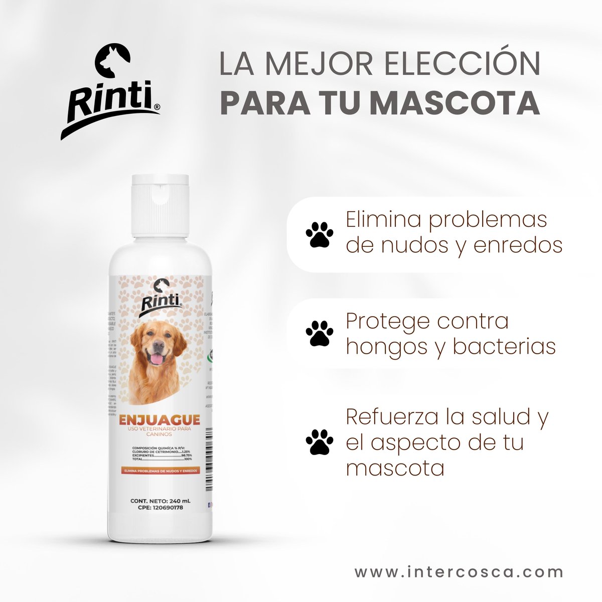 Intercosca's tweet photo. 🐾 ¿Tu mejor amigo merece lo mejor? ¡Claro que sí! 💙 

¿Por qué conformarte con menos? 🤔 Haz que tu peludo se sienta y se vea increíble con Rinti. 🌟 https://t.co/qkyA5HWJUN