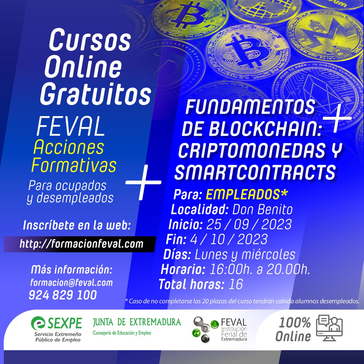 CentroFeval's tweet photo. 📣Recuerda, el plan formativo del Centro tecnológico Feval tiene una amplia oferta de cursos para estos meses. 
Aquí os dejamos algunos ejemplos de los próximos cursos. 
Si estás planificando tu formación, echa un vistazo a https://t.co/DpwNSzvVBc
#Formacion #Extremadura https://t.co/LIbqMd1h6E